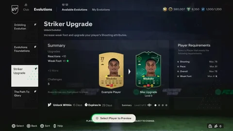 EA FC 24 evoltuions striker