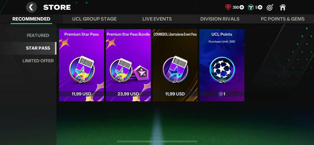 EA FC Mobile UCL Star Pass Price