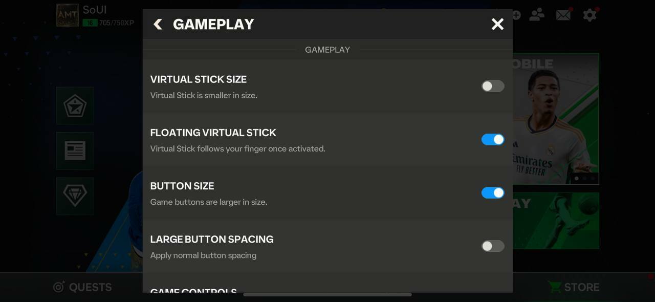 EA FC Mobile controller settings