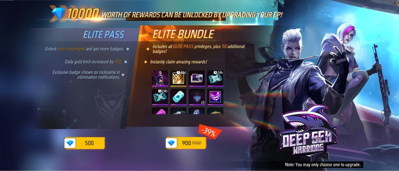 Garena Free Fire Elite Pass Elite Bundle Price Perks