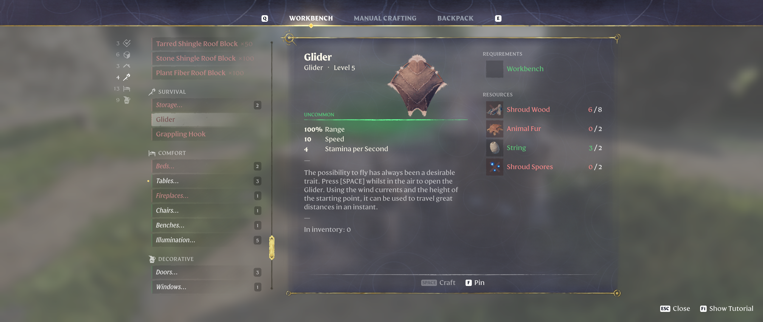 Enshrouded Guide Glider Craft