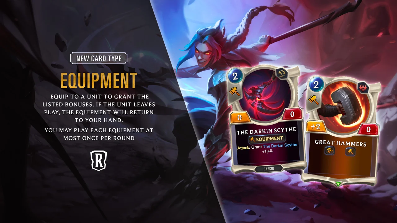 Equipment Card type Legends of Runeterra The Darkin Saga Awakening Expansion Riot Games