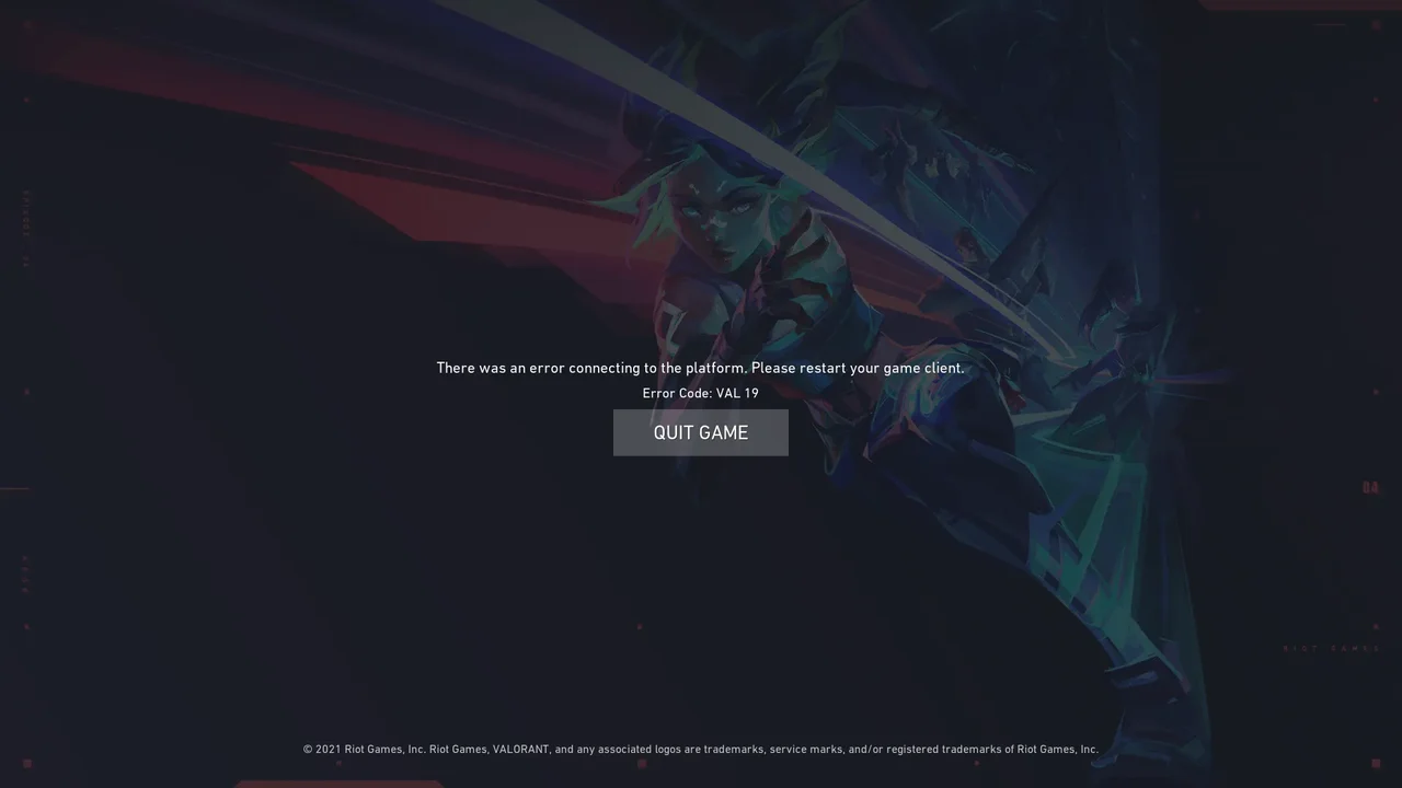 Valorant Error Code VAL 19: How to Fix It