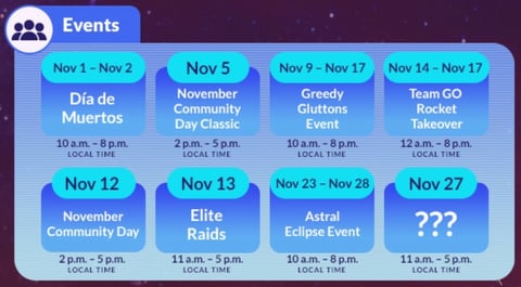 Events Nov