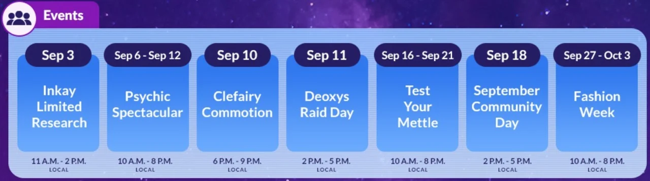 Pokémon GO events September 2022 Content Update Niantic