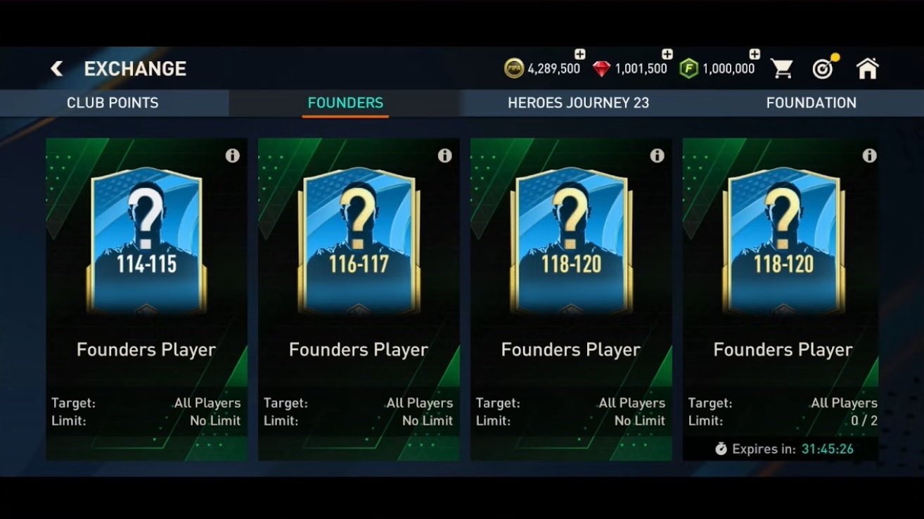 FIFA Mobile Founders Event Guide Exchanges EA Sports