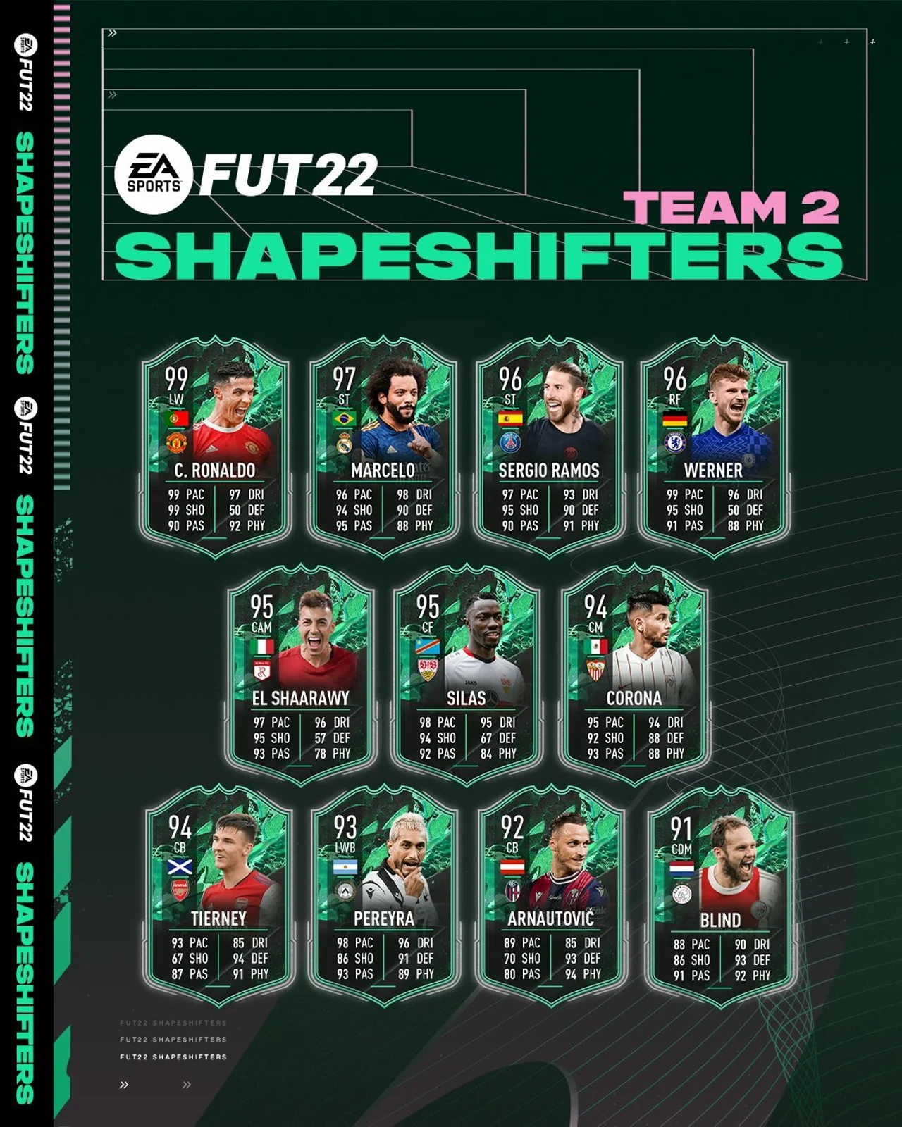 FIFA 22 Shapeshifters Team 2 all players