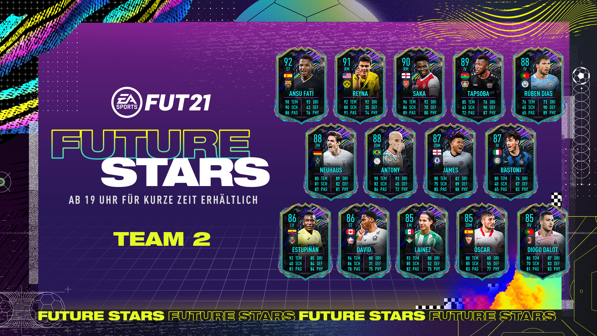 FUT Future Stars Team 2 with Bakayo Saka & Ansu Fati