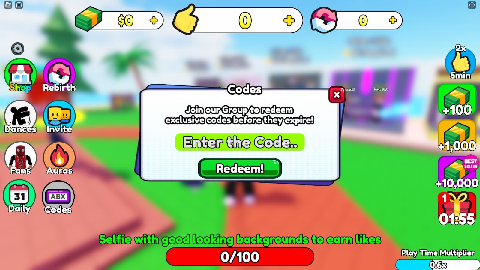 Famous Simulator how to redeem codes