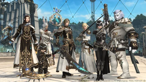 Final Fantasy 14 group of adventurers