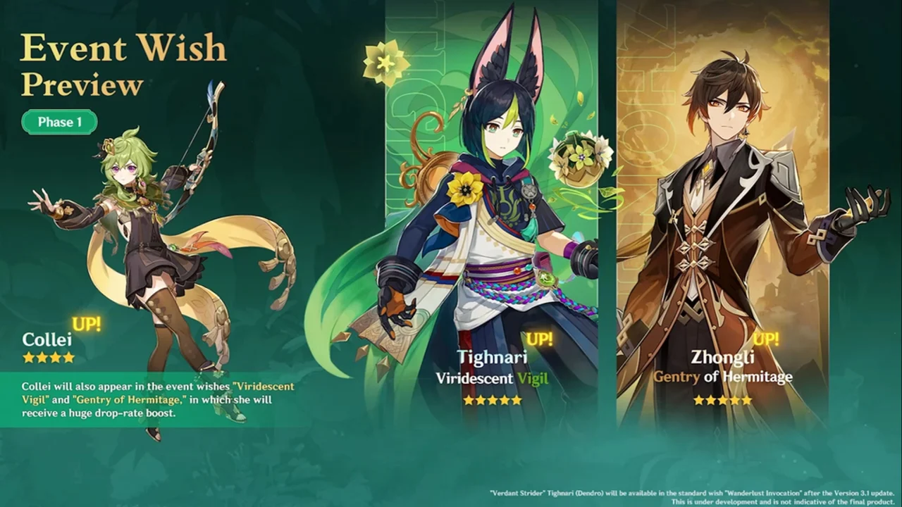 Viridescent Vigil is the first banner event in the version 3.0 update! Genshin Impact HoYoverse