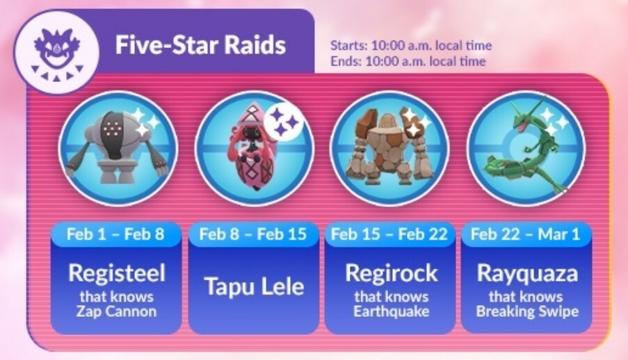 Pokémon GO February 2023 Content update Guide Five Star Raids Niantic