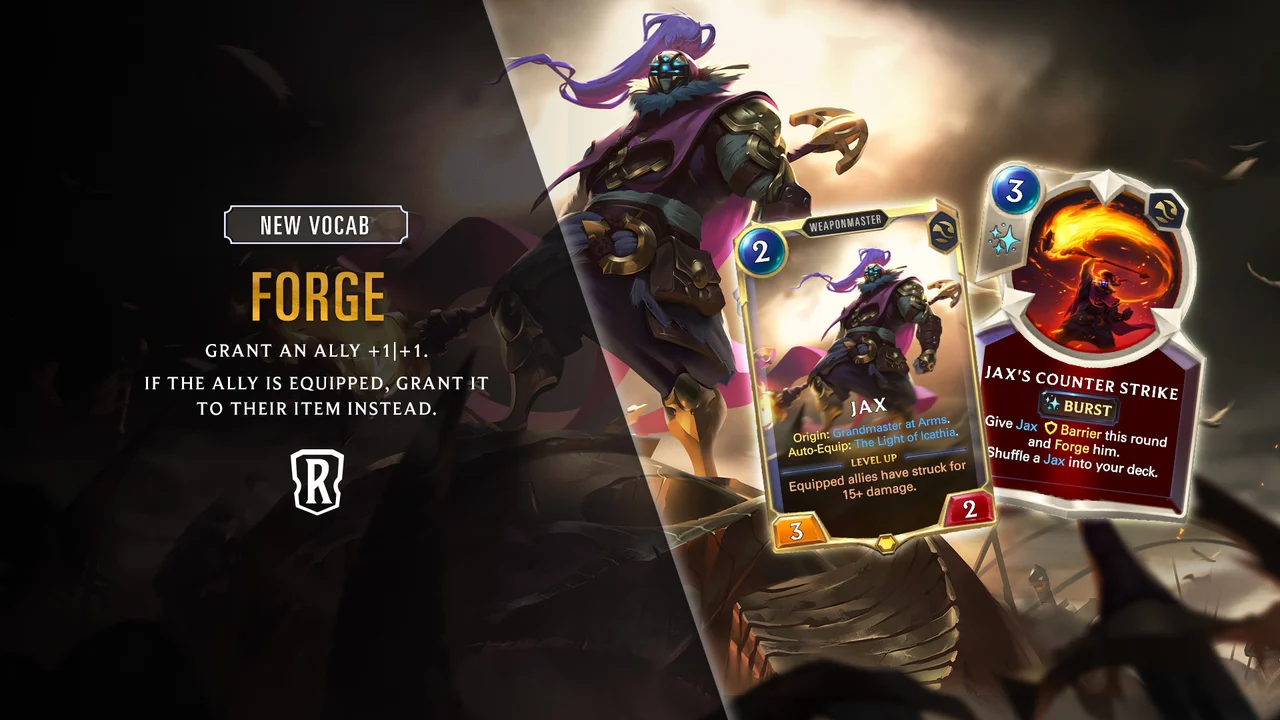 Legends of Runeterra Riot Games Forge Keyword Darkin Saga Awakening Expansion