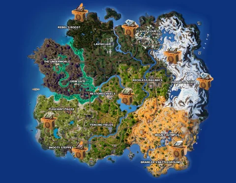 Fortnite Elemental Shrine Bending Scroll containers locations