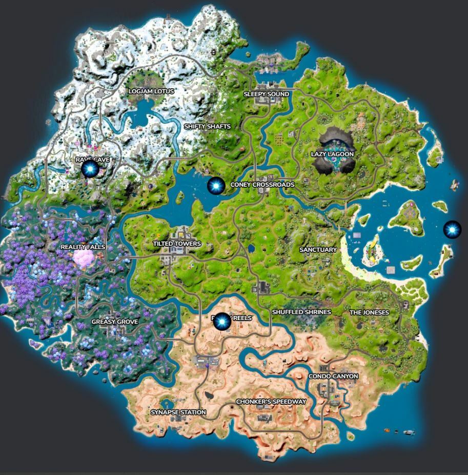 Fortnite Kamehame Ha Locations
