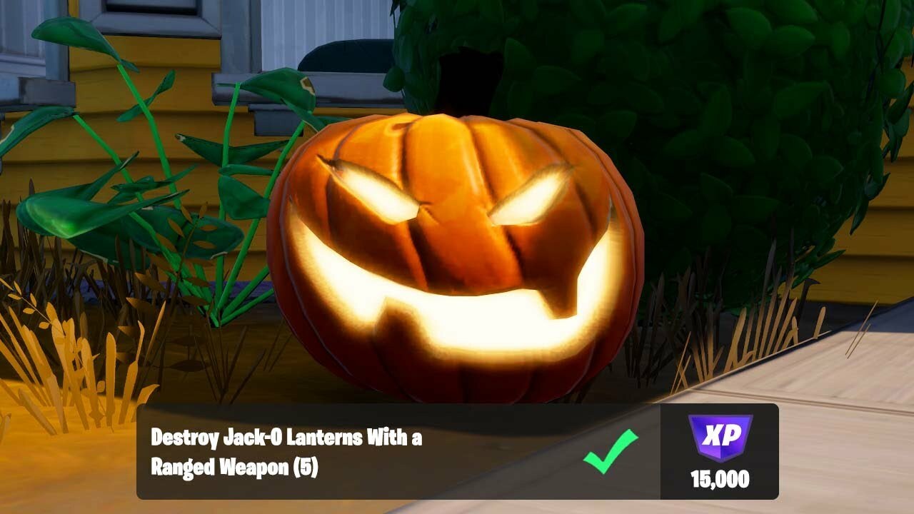 Destroy jack-o'-lanterns with a ranged weapon