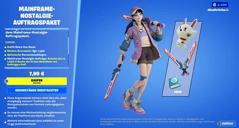 Fortnite mainframe throwback quest pack