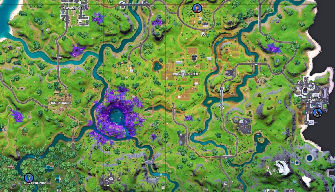 Fortnite superman beast boy armoed batman locations map
