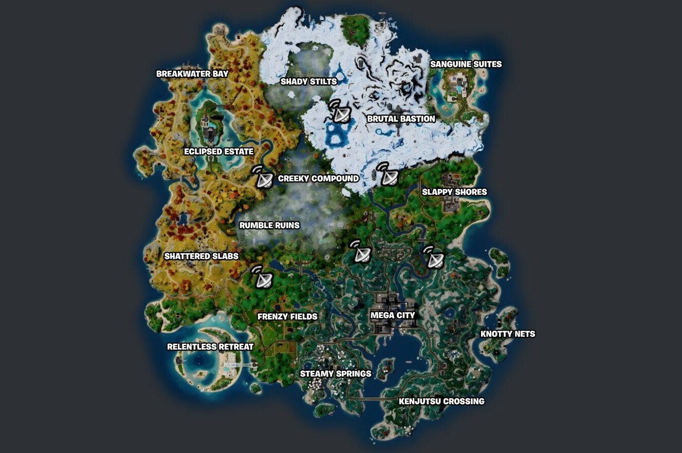 Fortnite Forecast Tower Locations Chapter 4 Season 4