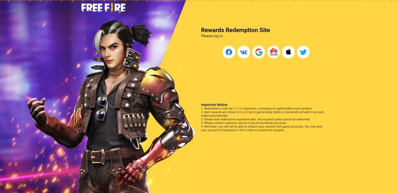 Free Fire redemption center redeem codes March 2023