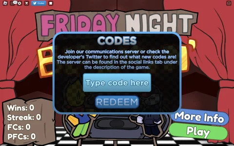 Friday Night Bloxxin how to redeem codes