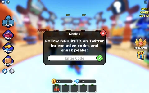 Fruit Tower Defense how to redeem codes