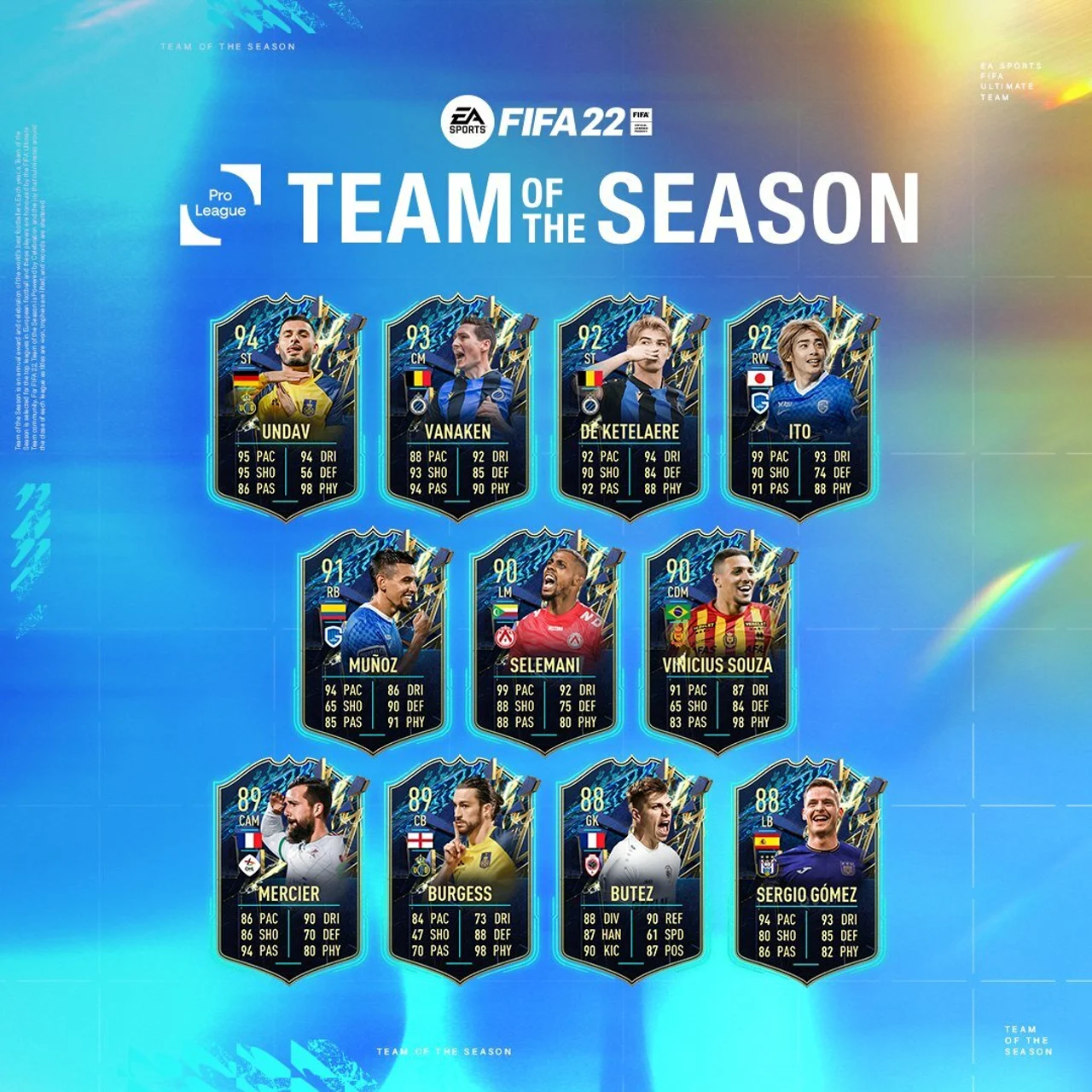 Jupiler 1A Pro League Komplettes TOTS