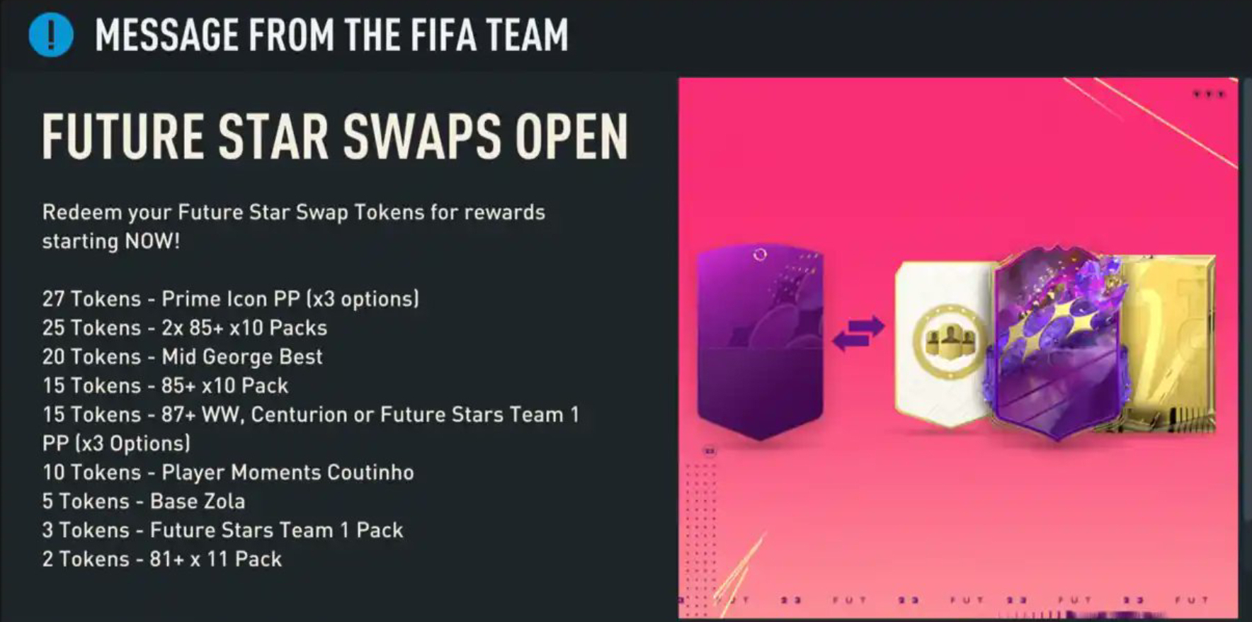 Future Stars Swaps neue Rewards