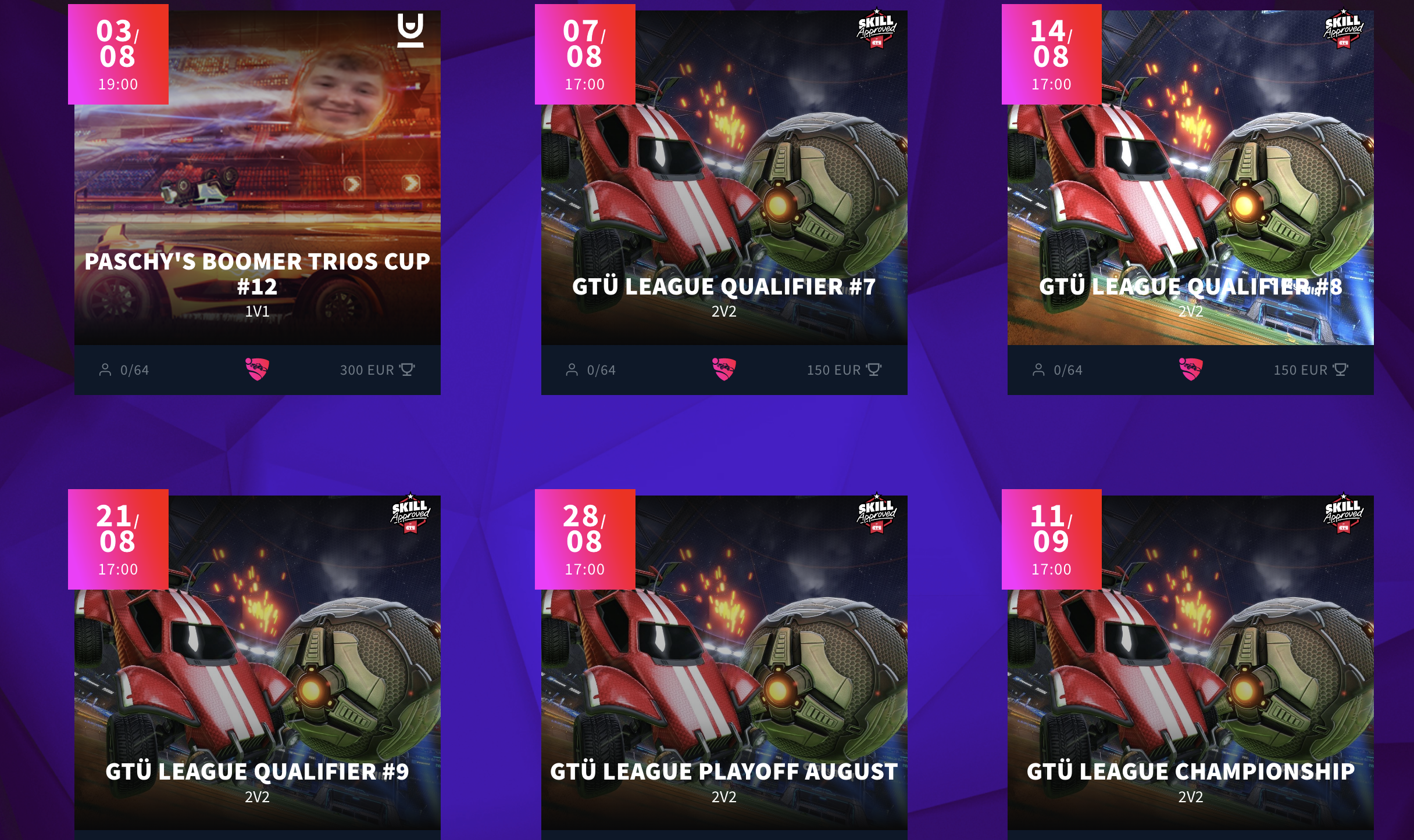 Boutgamers GTÜ League Rocket League Turniere