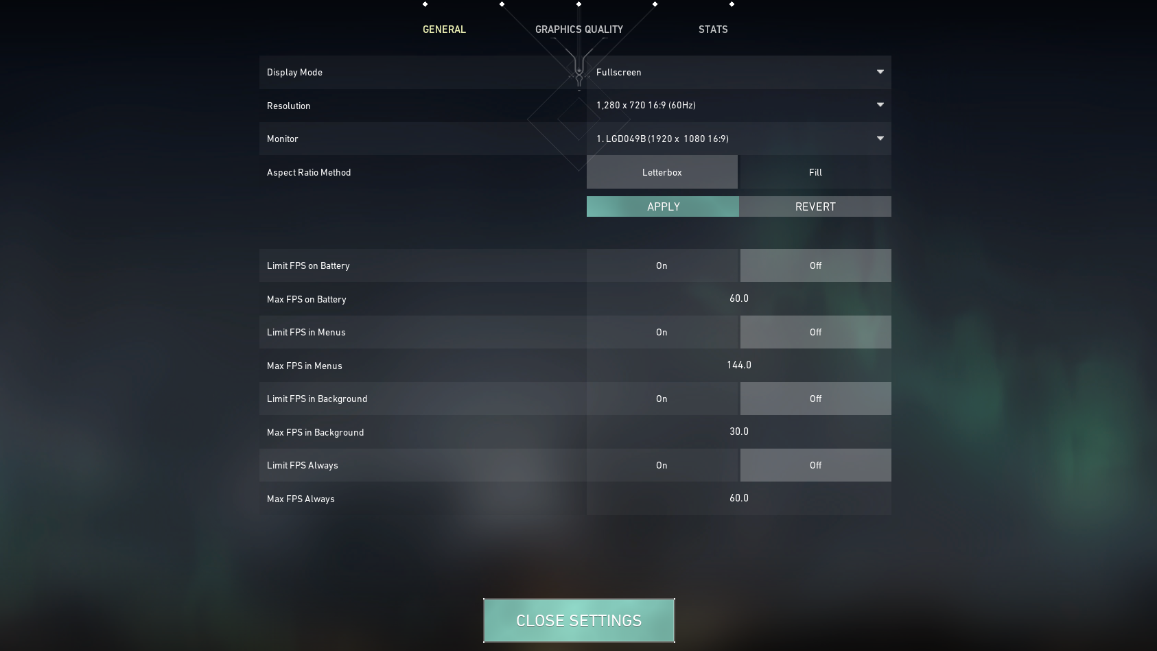 General Settings Valorant