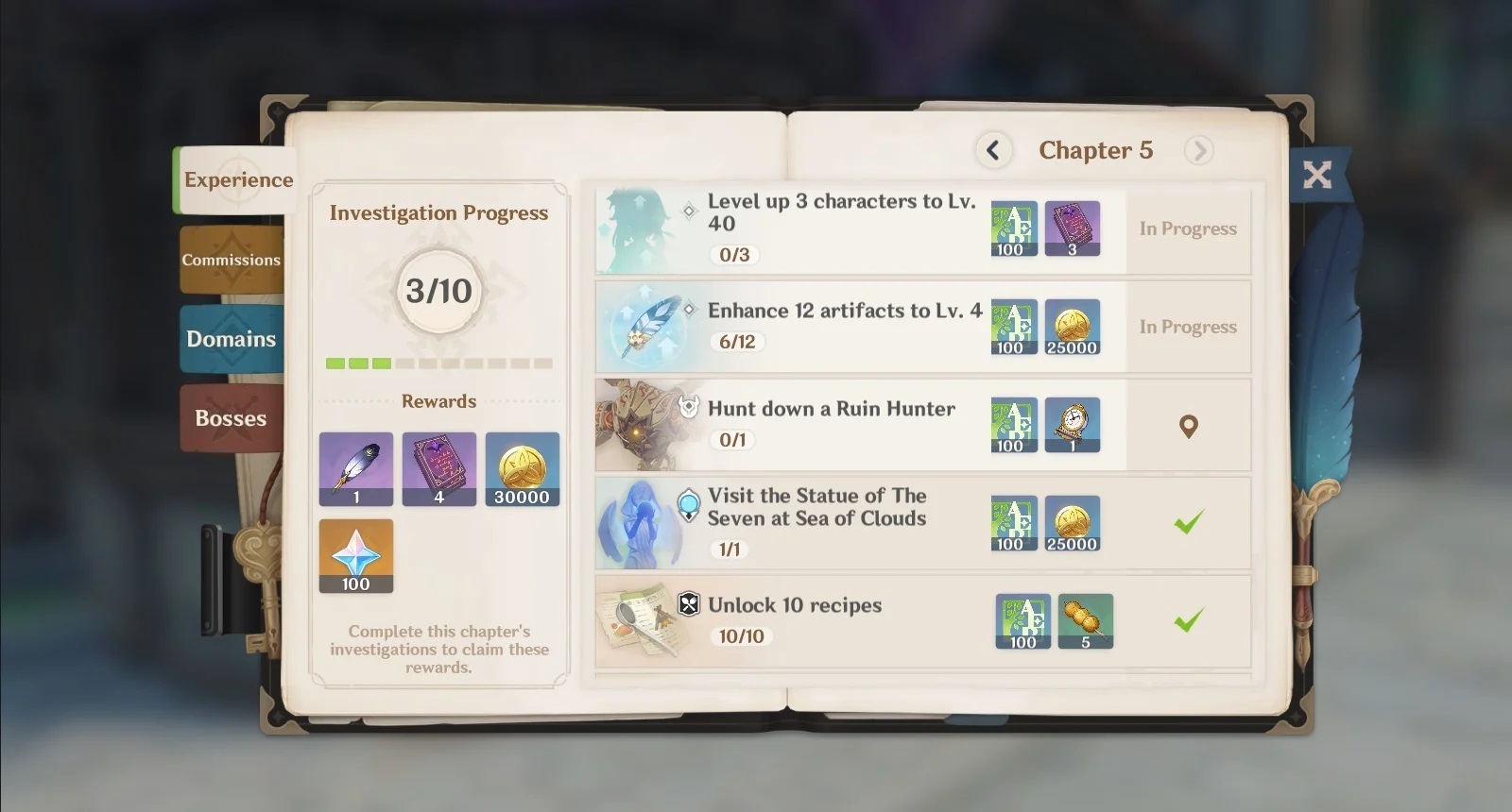Genshin Impact Adventure Rank Handbook 1