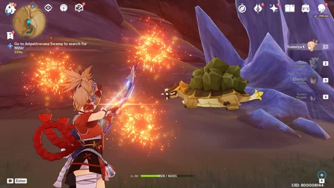 Genshin Impact Attacking Immortal Turtle
