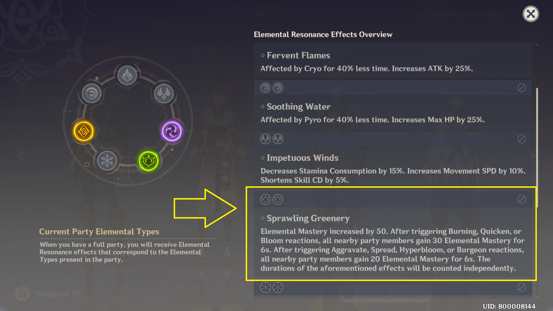Genshin Impact Elemental Resonance