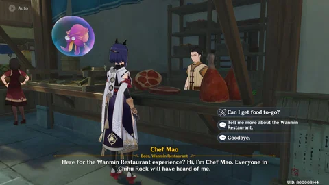 Genshin Impact Talk to Chef Mao