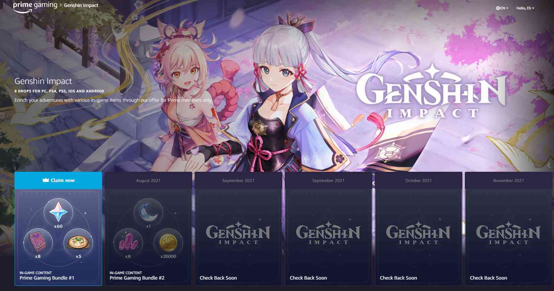 Genshin Impact Prime Gaming Rewards How To Claim Guide HoYoverse