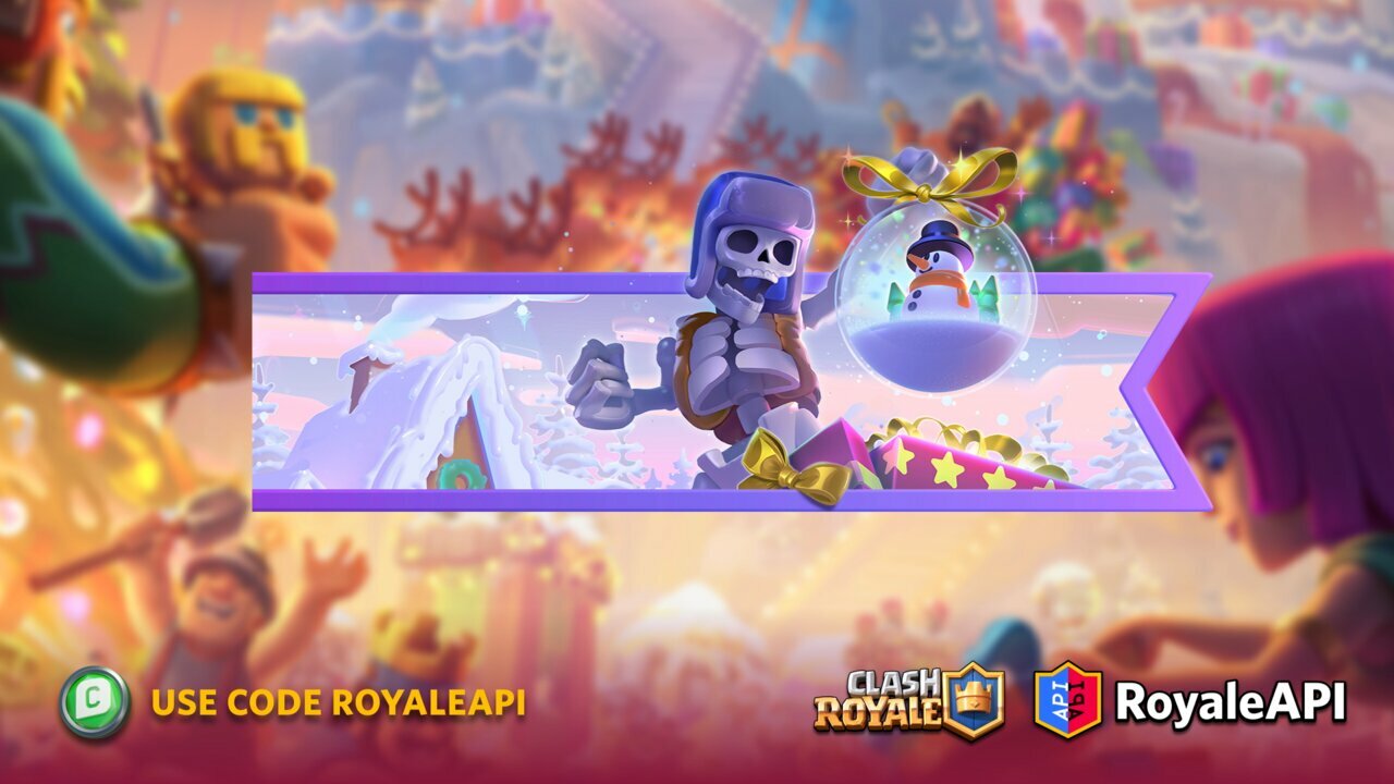 Clash Royale December Season 42 Battle Banner Supercell Giant Skeleton Snow Globe