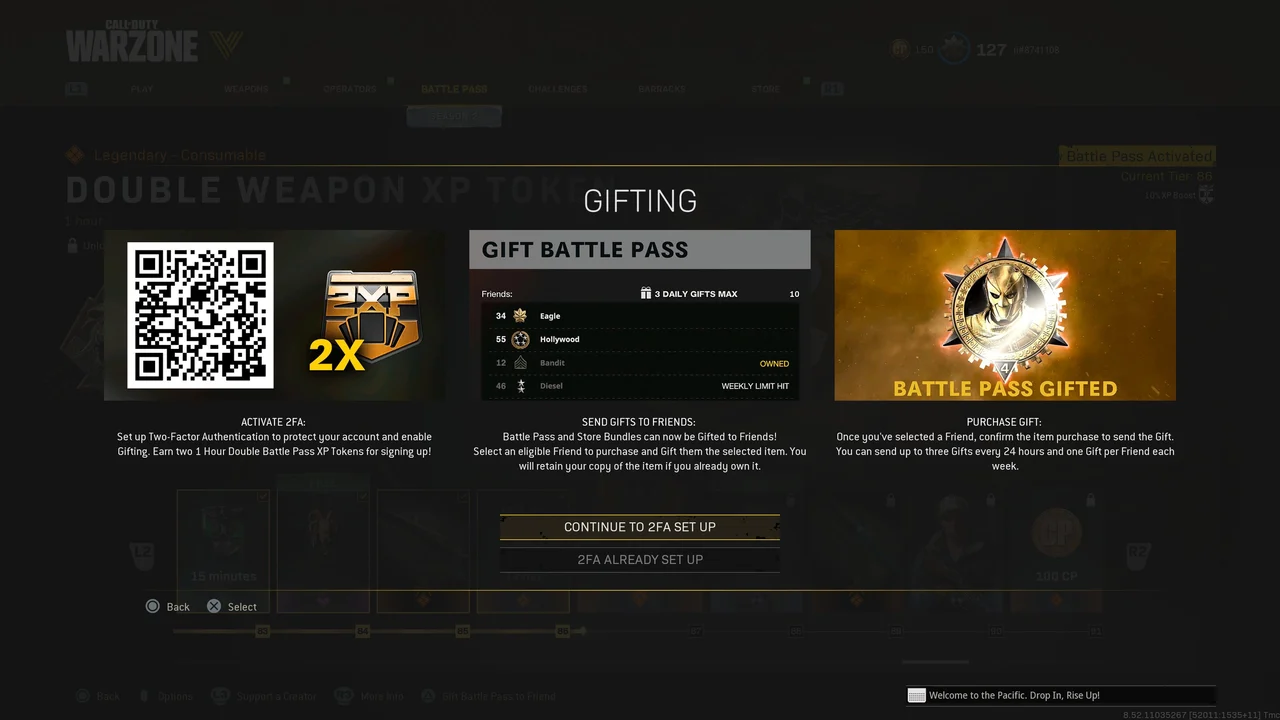 How Gift Battle Pass Warzone