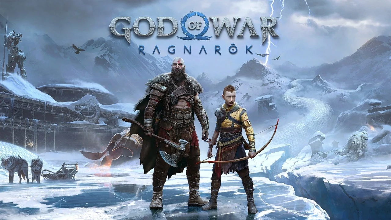 God of War Ragnarök Keyart, mit Kratos and Atreus