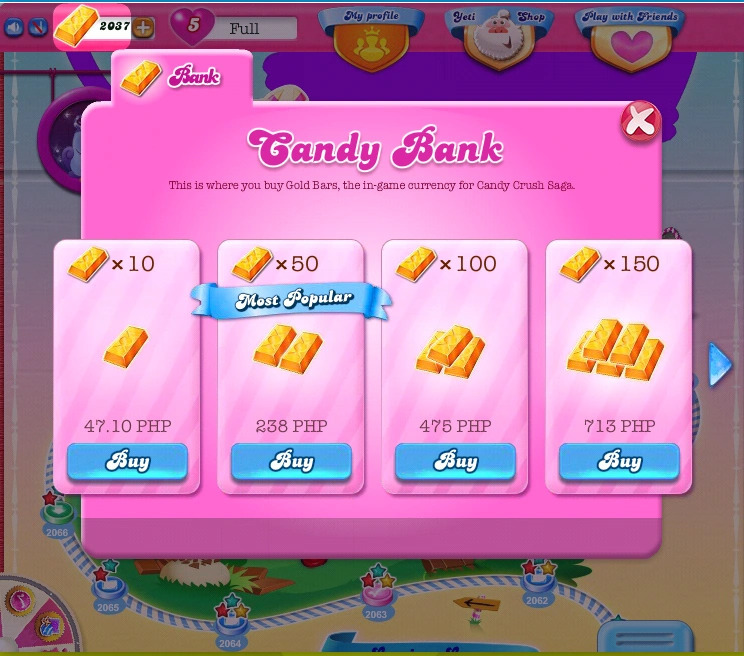 Candy Crush free gold bars