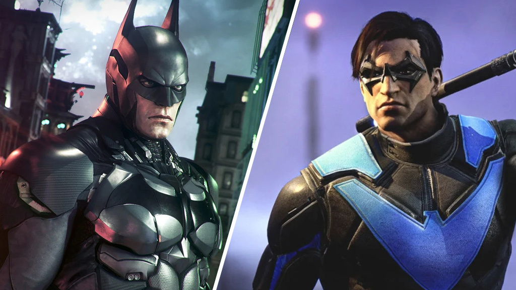 Batman de Arkham Knight y Nightwing de Gotham Knights