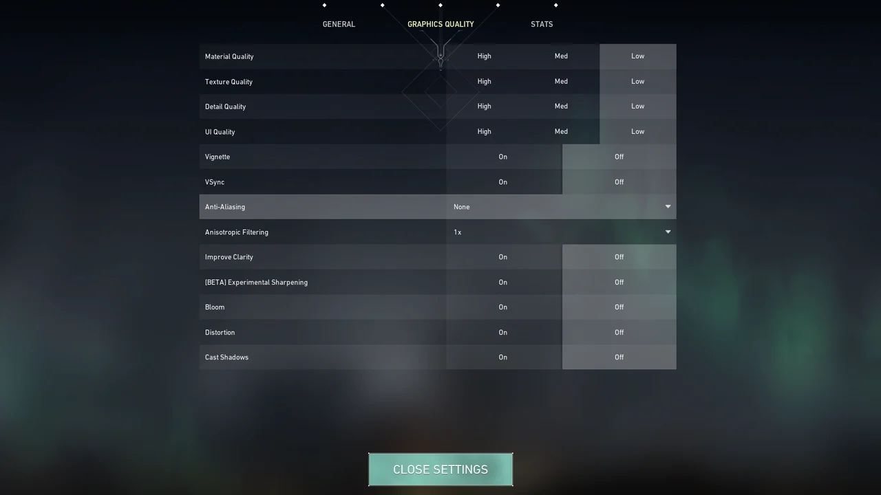 Valorant Graphics Quality Settings Low-End PC