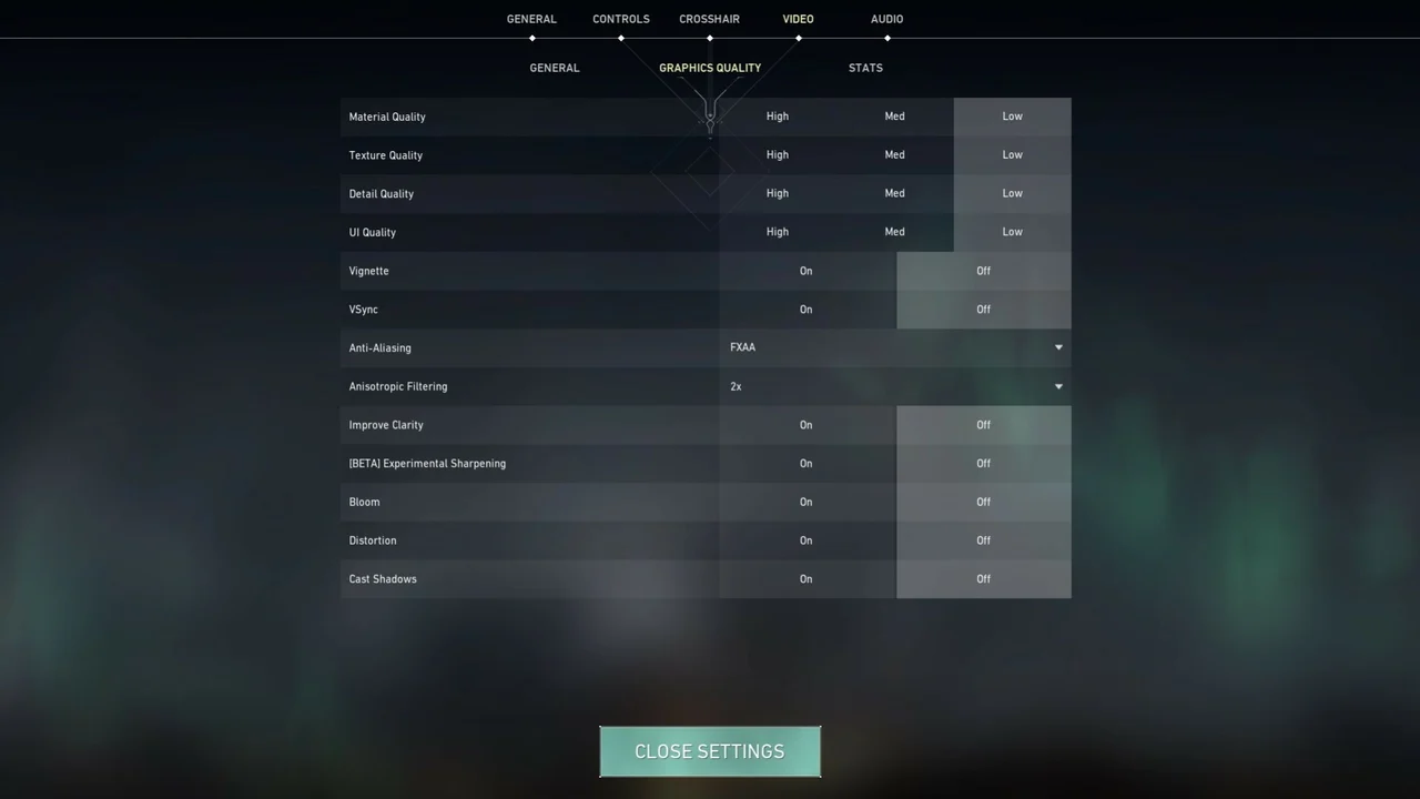 Valorant Video Graphics Settings Increase FPS