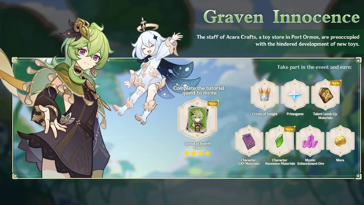 Here are all the rewards you can expect to get by completing the Graven Innocence event in Genshin Impact! HoYoverse