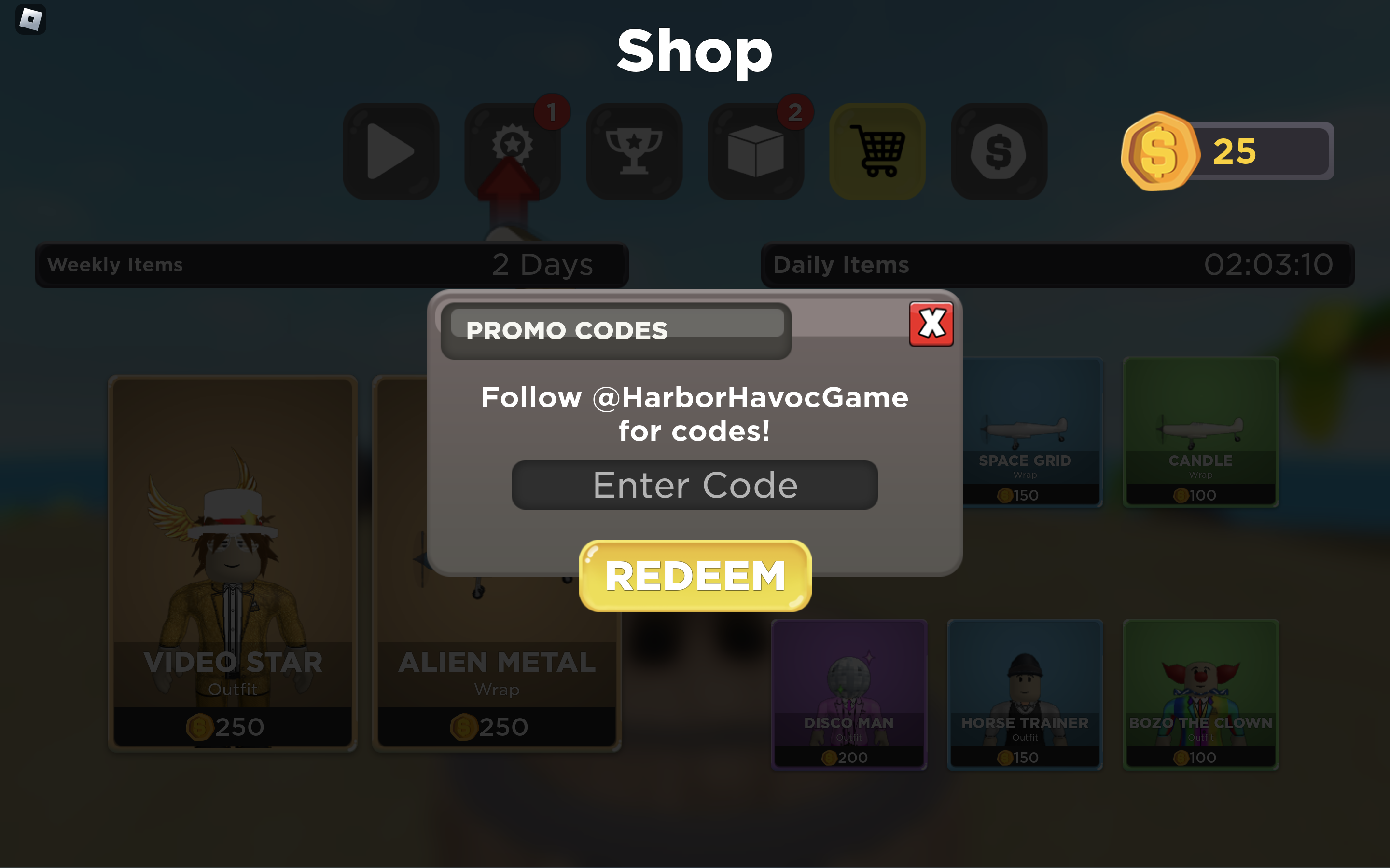 harbor havoc redeem codes