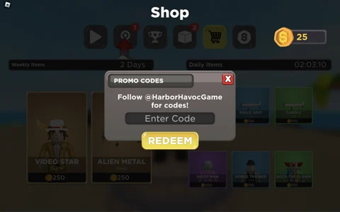 Harbor Havoc redeem codes