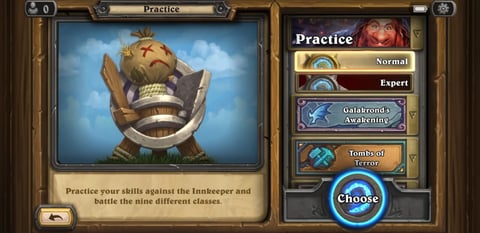 Hearthstone menu image