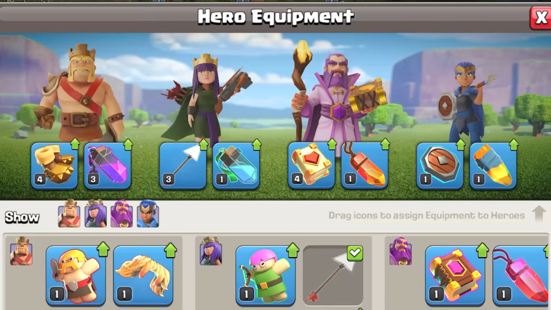 Clash of Clans Hero Equipment Items