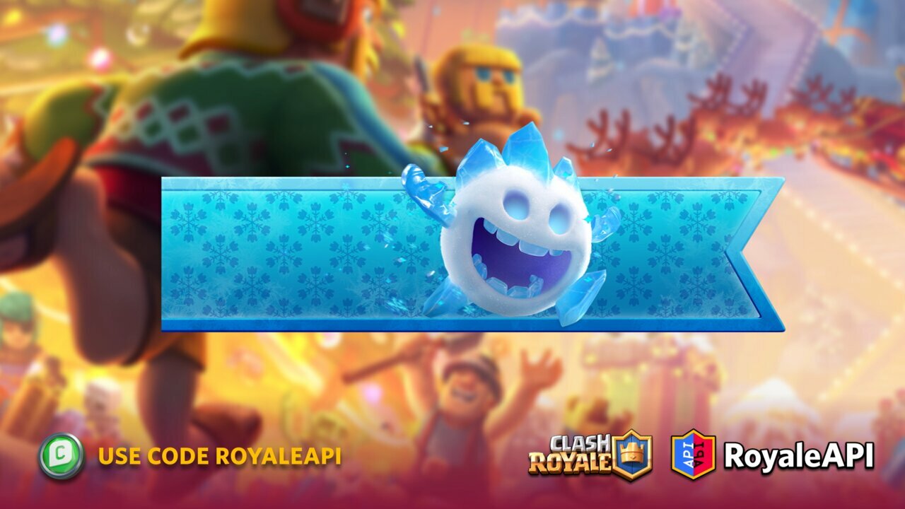 Clash Royale December Season 42 Clashmas Battle Banner Supercell ice spirit with Snowflakes