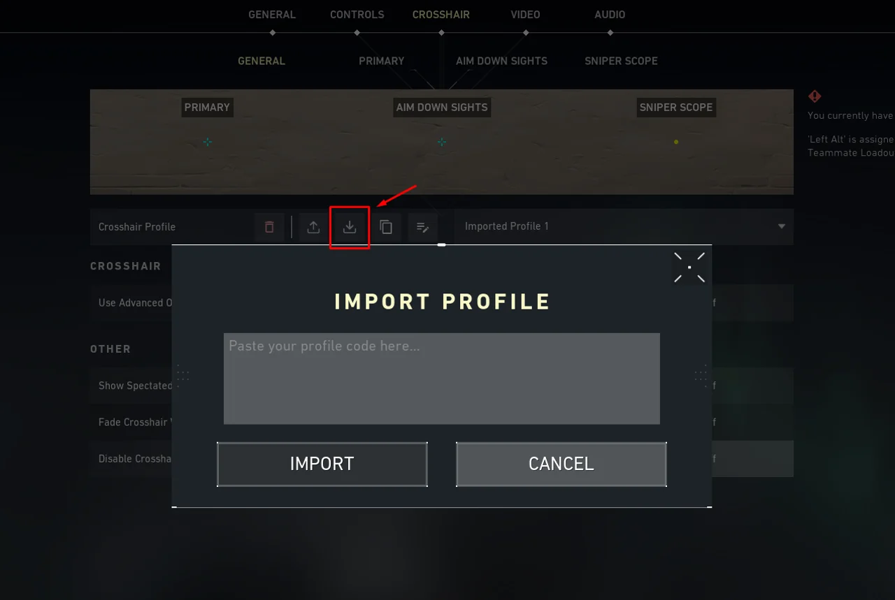 Importing Tenz Crosshair Valorant