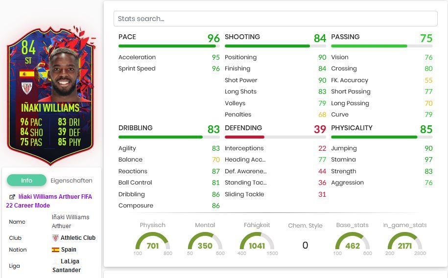 Inaki Williams SBC FIFA 22 Record Breaker